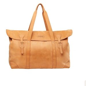 Leather weekender bag